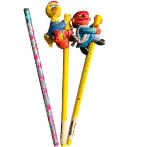 Vintage Set of Three Sesame Street Pencils